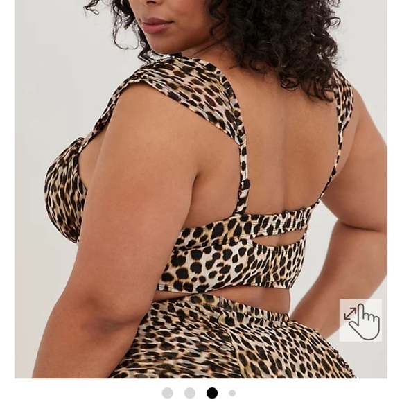 TORRID Retro Chic cheetah Swim Top 0x CD- L/XL - Picture 4 of 8